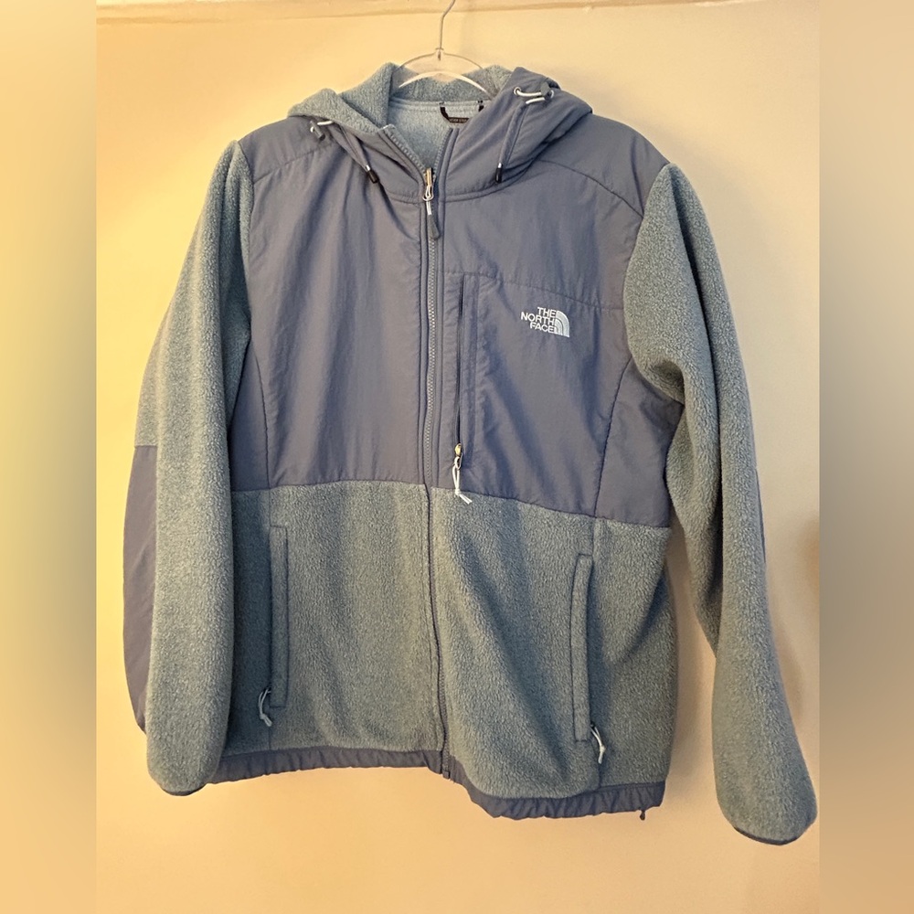 The North Face Women’s XXL Hooded Fleece Hybrid Jacket Blue Full Zip Outdoor